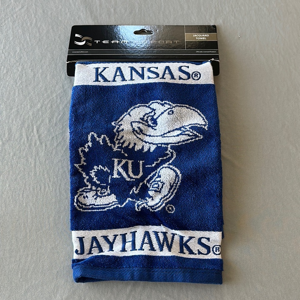 Kansas Jayhawk Jacquard Golf Towel - New!